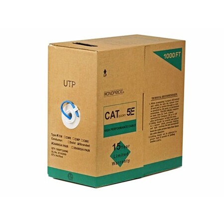 Monoprice Cat5E Utp Stranded, cm, 1000 ft., Blue 888
